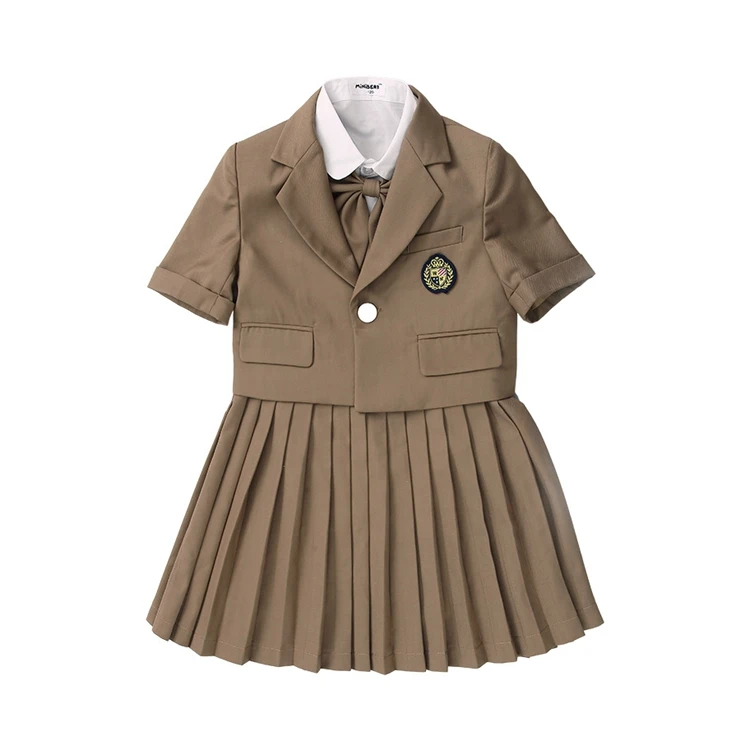 Breathable Custom Kindergarten Clothing Set Kids Vest Student Skirt Boys Toddler Chinese School Uniform (1600305545350)