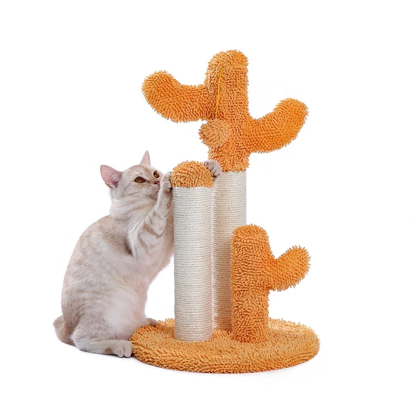 US Stock Free Shipping Modern Cactus Cat Tree Cat Scratching Post Interactive Toy Dangling Ball