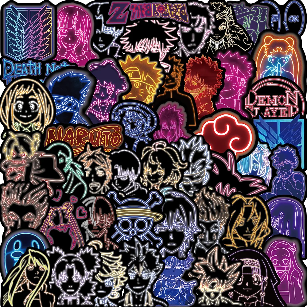 Neon Stickers Pack Aesthetic Neon Decals Waterproof Stickers Skateboard Stickers