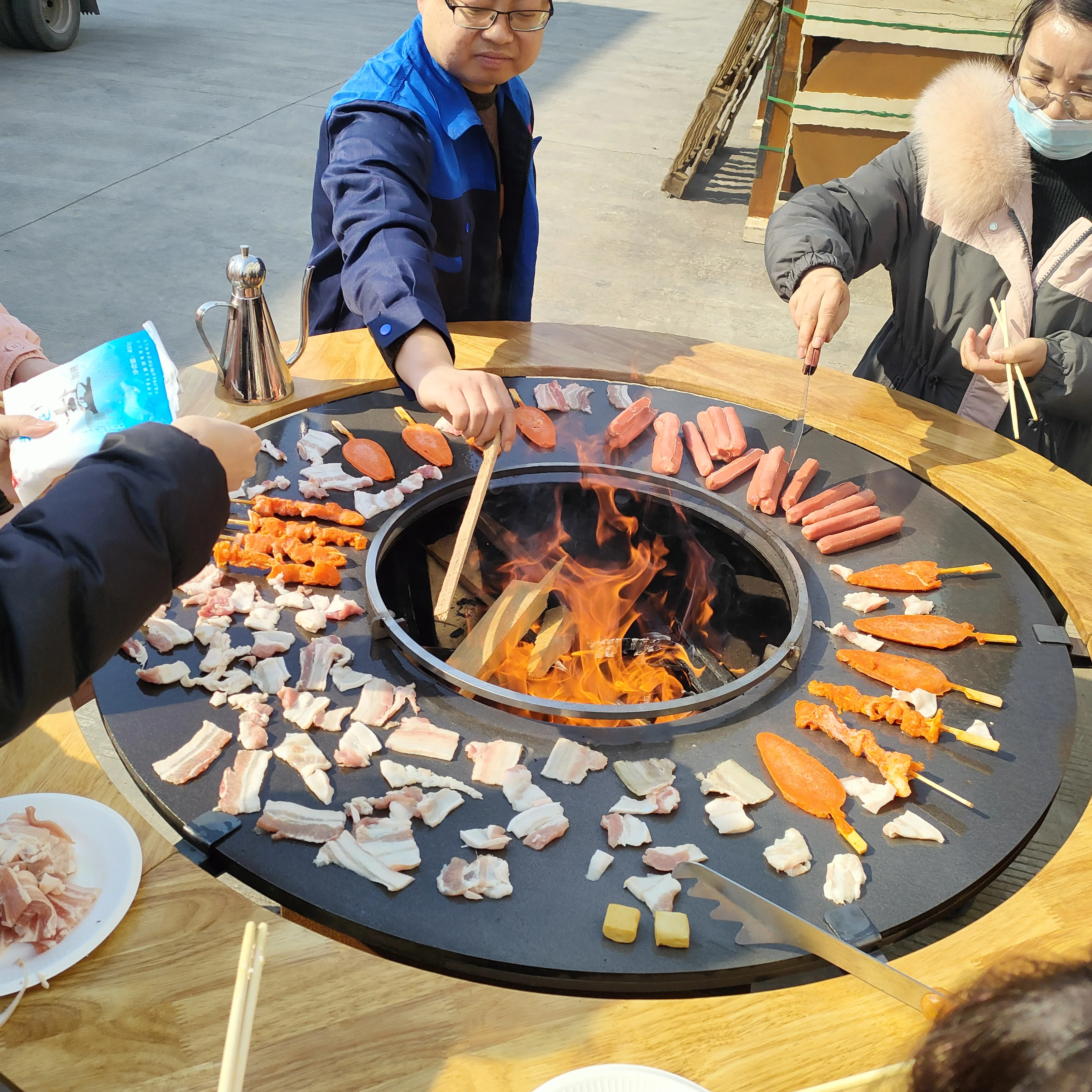 outdoor barbecue grill professional corten steel barbecue grill oven backyard bbq equipment