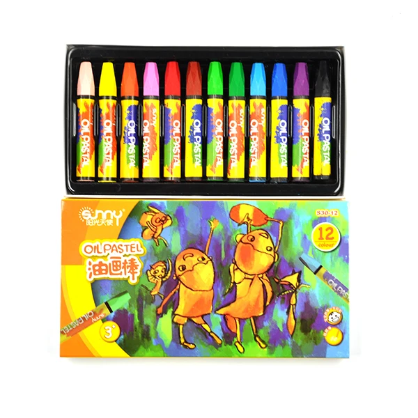 Children and school painting set Art painting Multicolor drawing crayons 24 Colors hexagonal heavy oil pastel colors