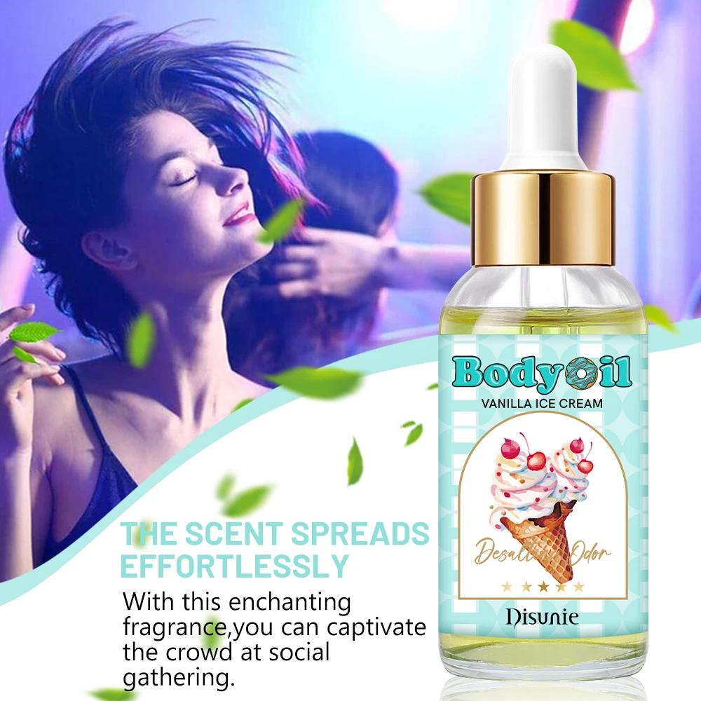 Disunie Wholesale Vanilla Ice Cream Body Organic Essential Oils Skin Brightening Moisturizing Perfume Fragrances Body Oil