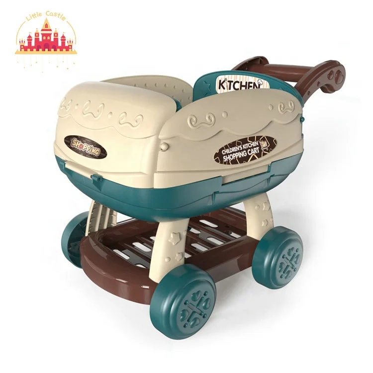 2 In 1 Multifunctional Shopping Cart Pretend Play Plastic Kitchen Toy For Kids SL10D841