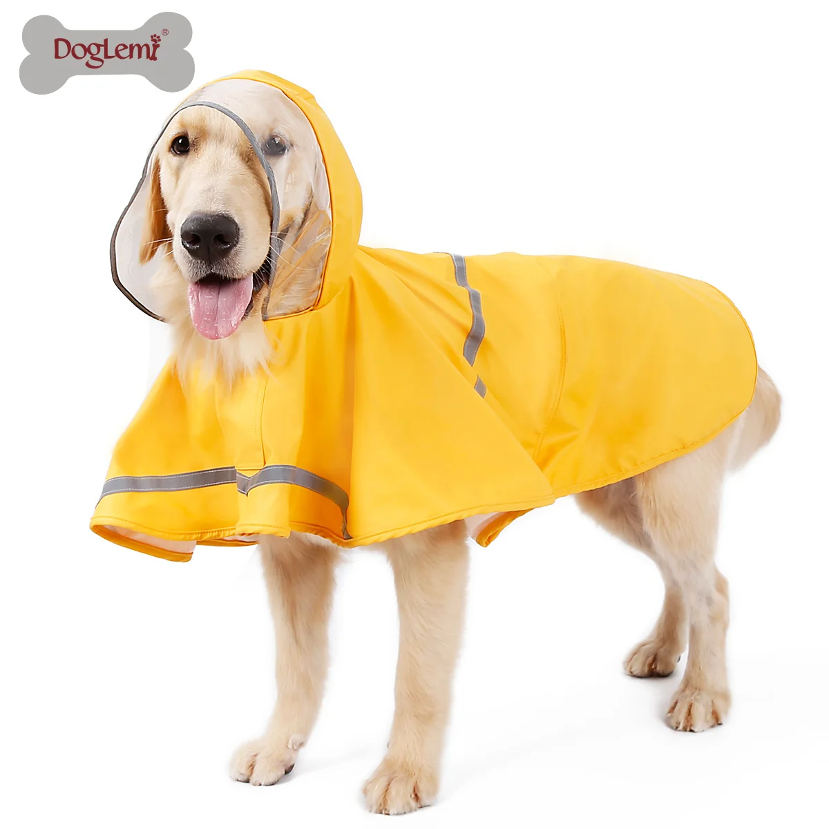 pet dog raincoat yellow dog raincoat waterproof All-round windproof and rainproof cloak raincoat