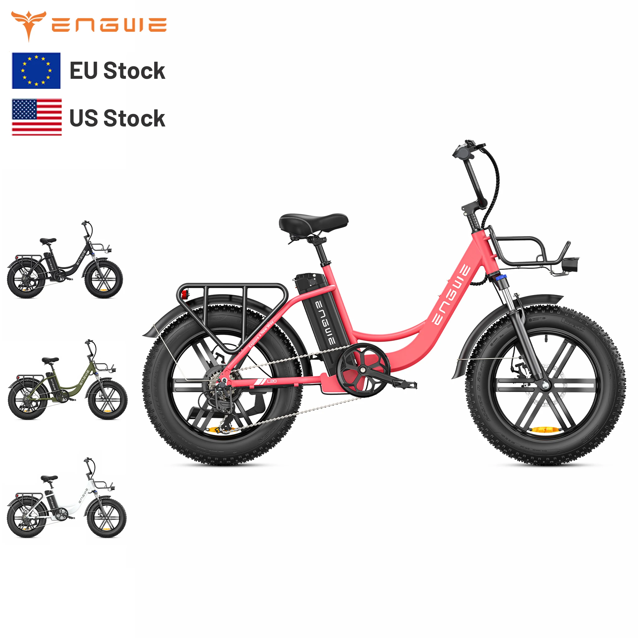 ENGWE L20 EU Warehouse 250W Electric Bicycle Dropship 20in Fat Tire Electric Bicycle 48V 13Ah Electric City Cycle
