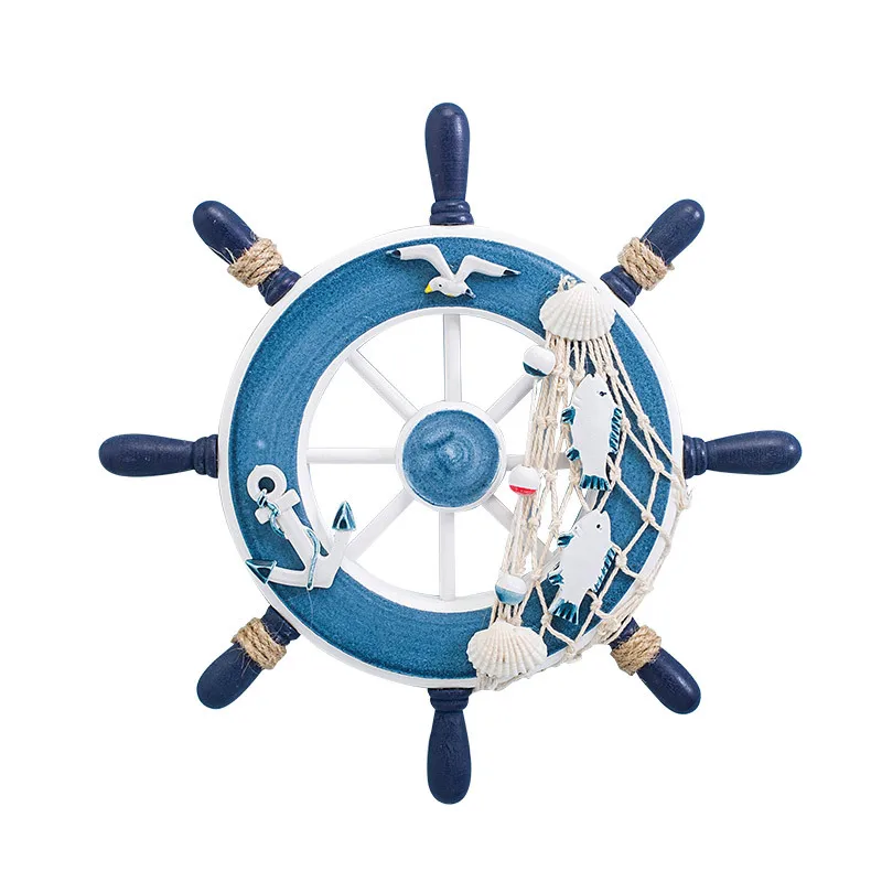 Mediterranean Wooden Fish Bird Helmsman Wall Hanging Home Decor Wall Decor Living Room  Bedroom Home Decoration