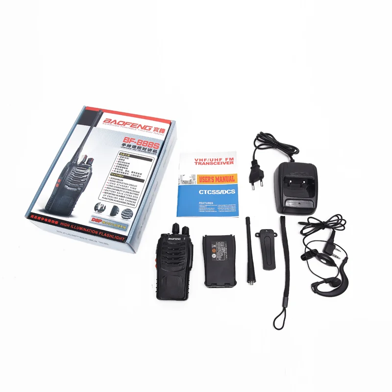1or 2 PCS Bao feng BF-888S Walkie Talkie 5W Two-way radio Portable Radio UHF 400-470MHz 16CH Comunicador Transmitter Transceiver