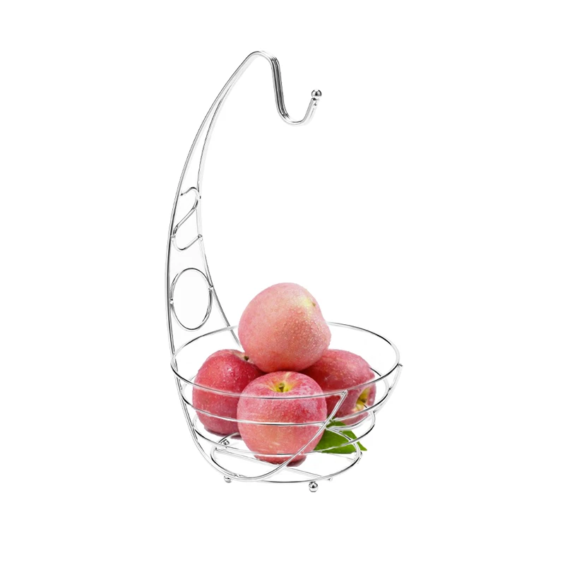High quality wholesale Iron creative living room fruit tray storage Banana shape fruit basket