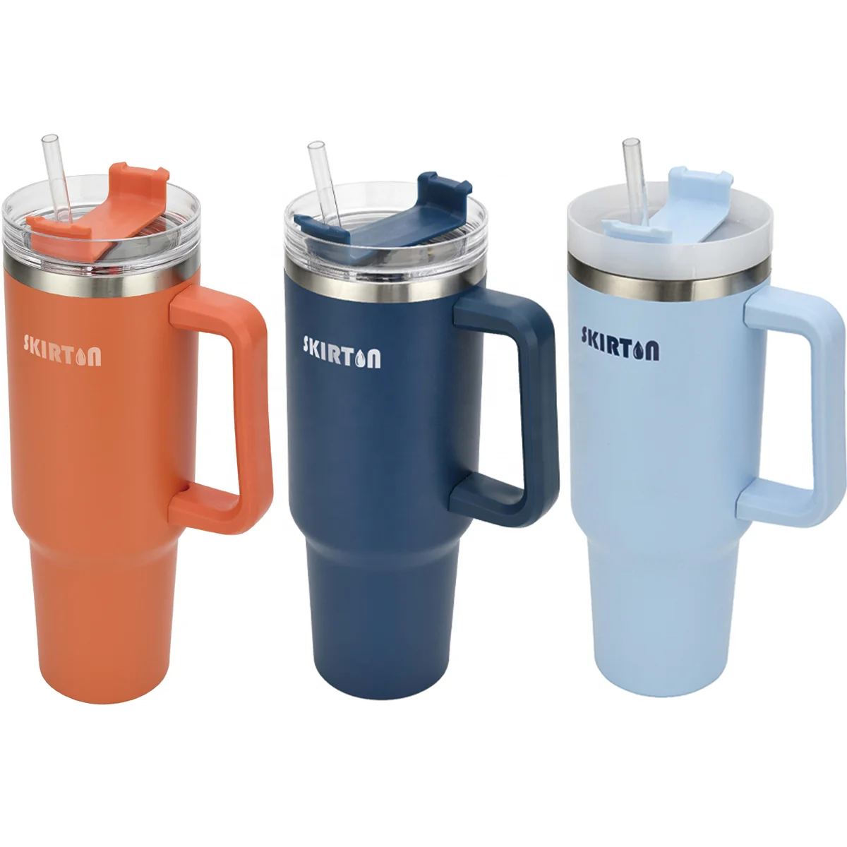 reusable vacuum quencher tumbler with straw stainless steel stanleys tumbler with handle 40oz 40 oz mug tumbler