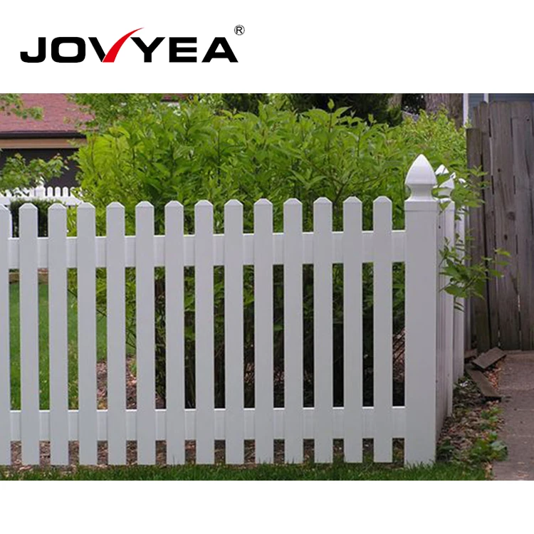 High Quality Road Pvc Picket Fence White Pressed Spear Top Tubular Steel Plastic Vinyl Garden Picket Fence