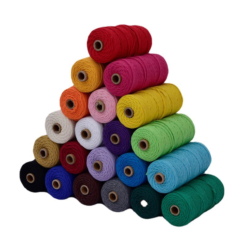 factory customized color cotton rope wholesale macrame rope 4mm cotton braided cord