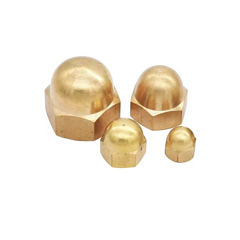 M6 M8 M10 Brass Hexagonal Blind Acorn Cap Nuts Copper Automotive Hex Domed Nut Protection Center Caps