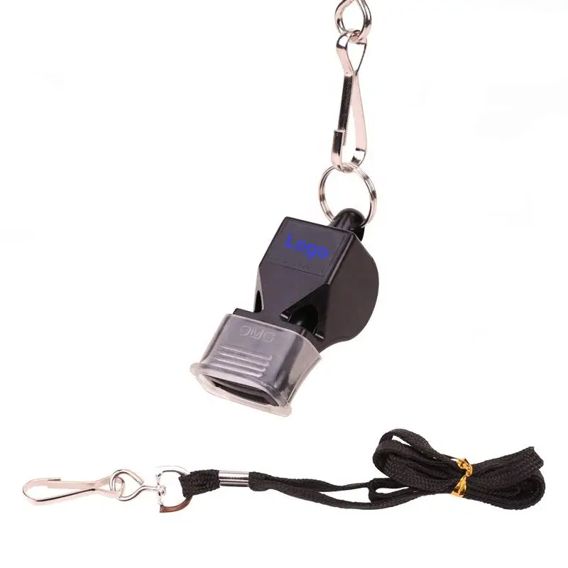 JIURAN custom Outdoor emergency Survival plastic Whistles football basketball soccer sports Referee Whistle With Lanyard