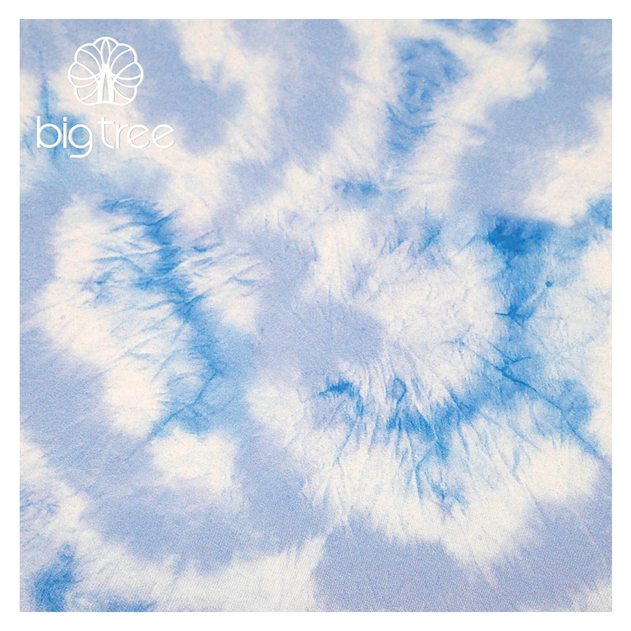 Custom Print Abstract Tie Dye Design Smooth Satin 100% poly Digital Printed Fabric for Women Blouse Skirt