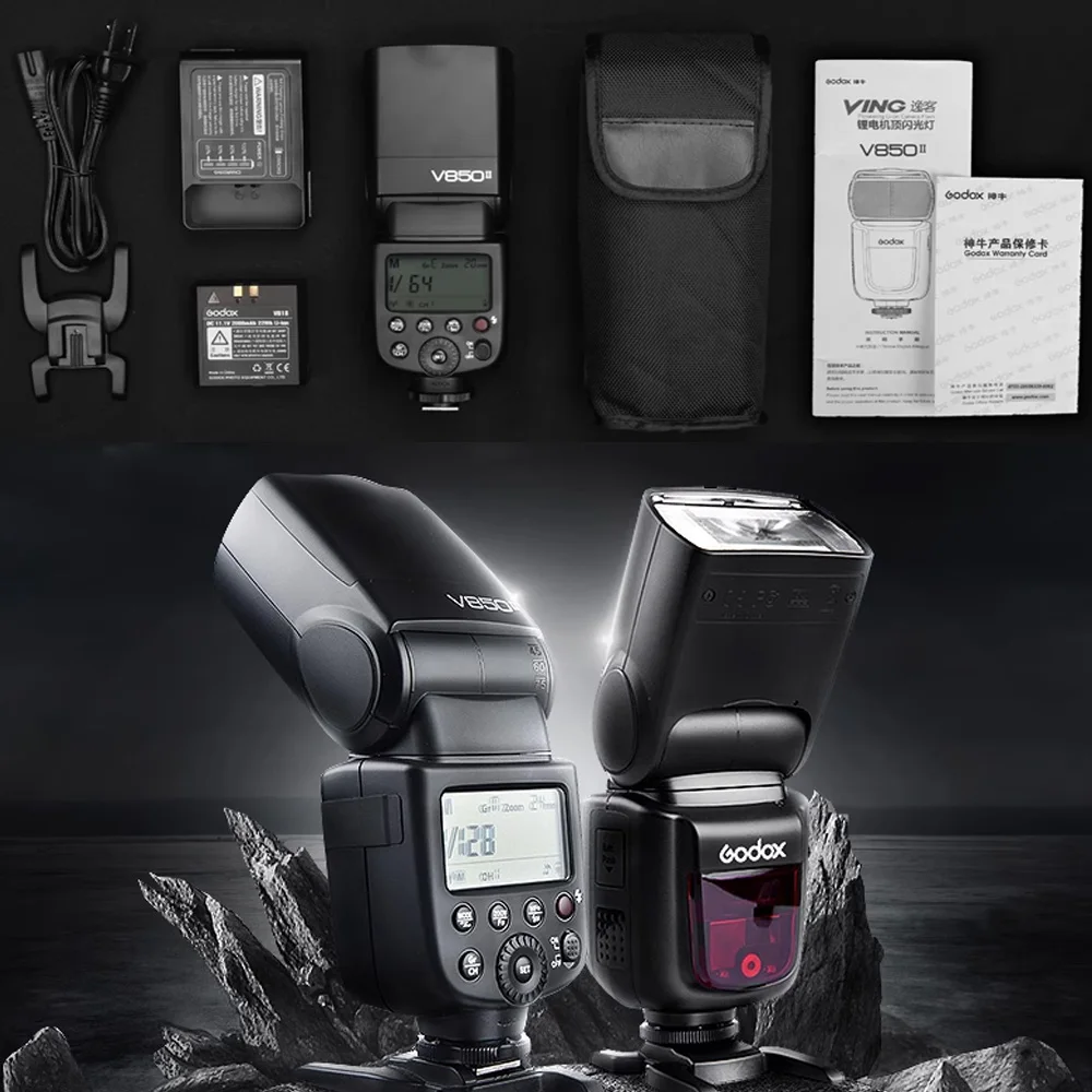GODOX V850II Camera Flash GN60 2.4G Wireless X System Speedlite light 1/8000s HSS  photography studio universal flash