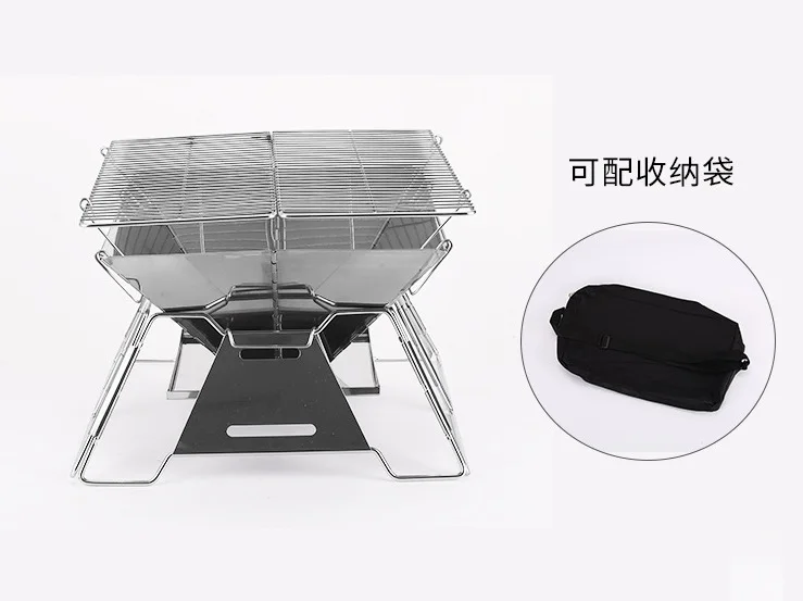 Customized Portable Stainless Steel Folding BBQ Stove for Outdoor Firewood Camping for Yard Parties & Games