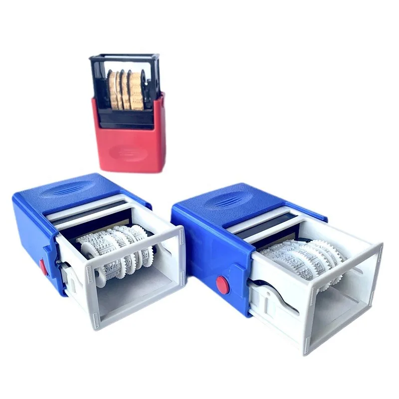 Big French Rubber Stamp Custom German English Date self inking Stamp Personalized Number Symbol Rolling Wheel DIY Scrapbooking