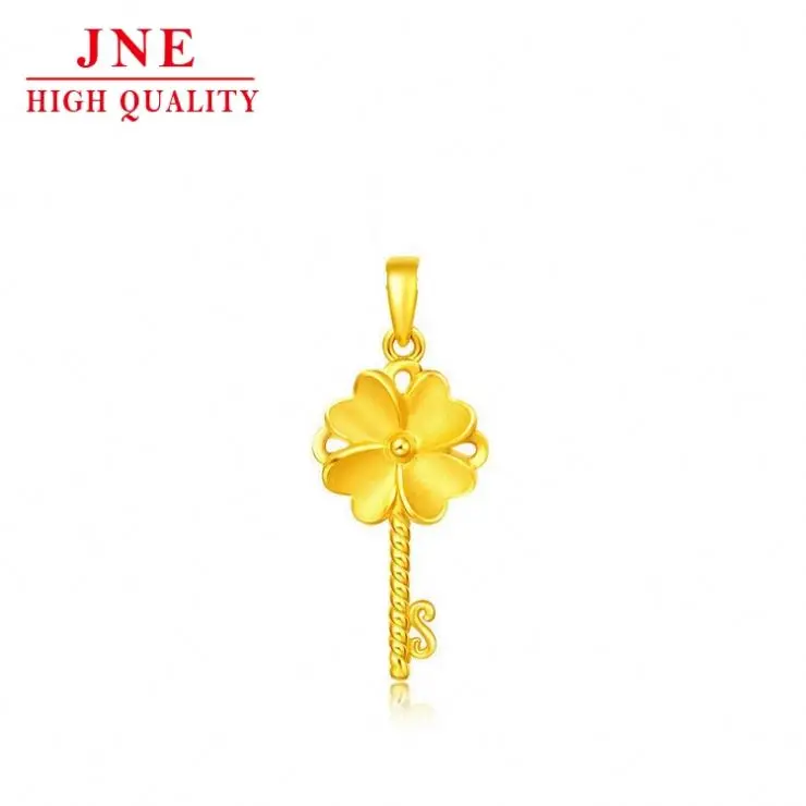 Jewelry Plated Gold Four Leaf Clover Key Necklace Pendant Female