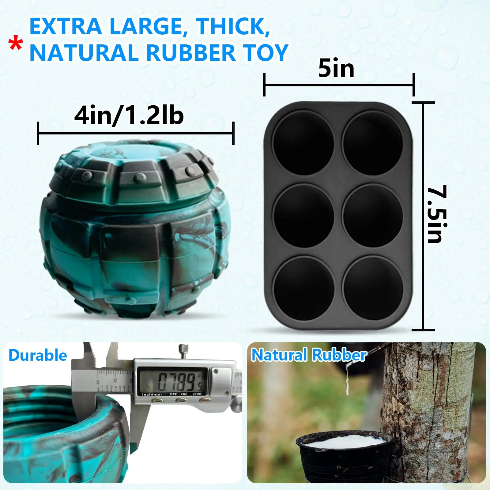 Manufacturer Wholesale Rolling Dog Ball Interactive Dog Toy Slow Feeder Freezable Fillable Rubber Dog Toys Treat Dispenser Toy