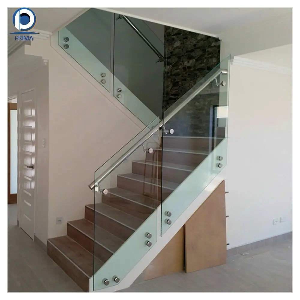 Orient стеклянные рельсовые Современная квадрат из нержавеющей стали и Круглые Стекло противостояние перила балясины