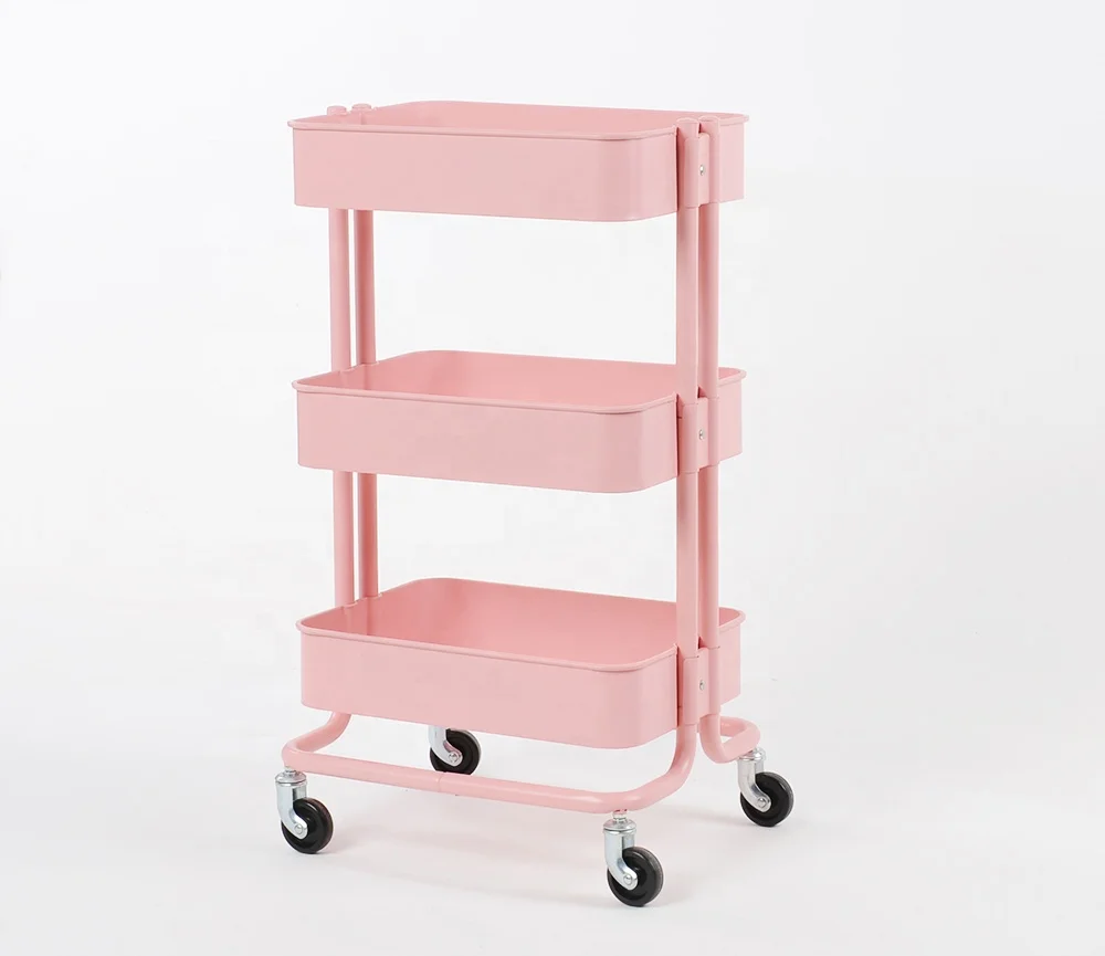 Colorful Rolling Metal Kitchen Trolley Cart