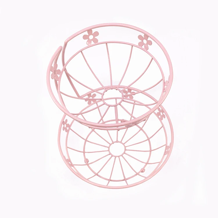 Modern Style Home Kitchen Decorative Metal Wire 2 Tier Fruit Basket