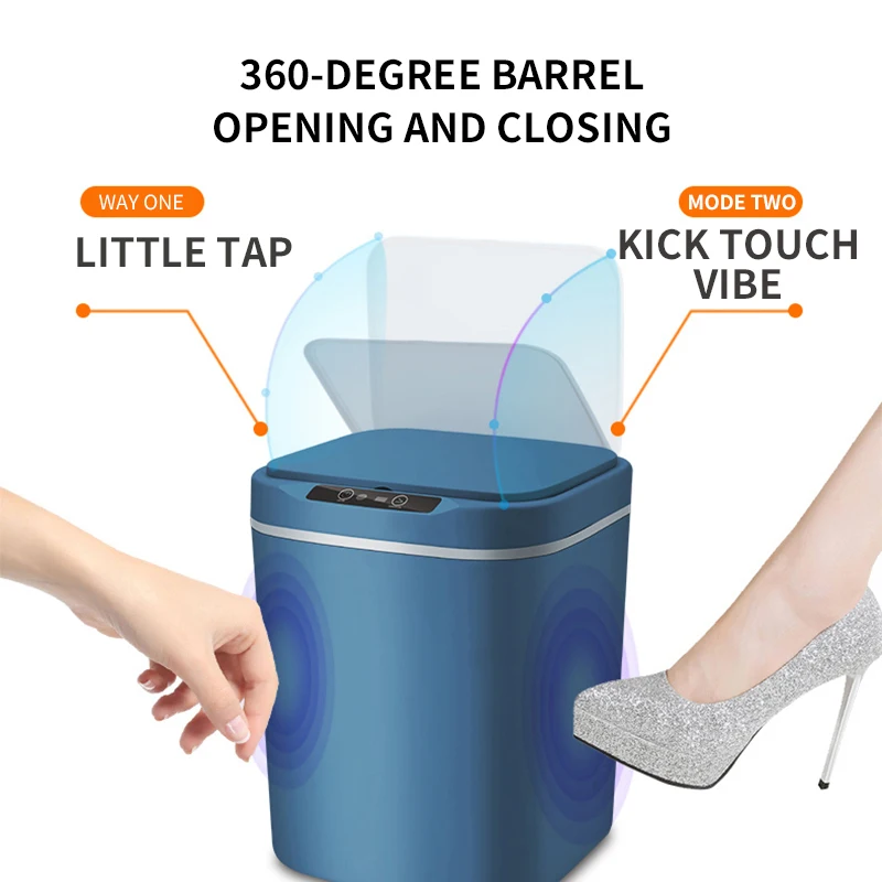 18L Touchless Sensor Trash Can with Odor Filter System Round Steel Garbage Bin  Perfect for Home Kitchen  Office