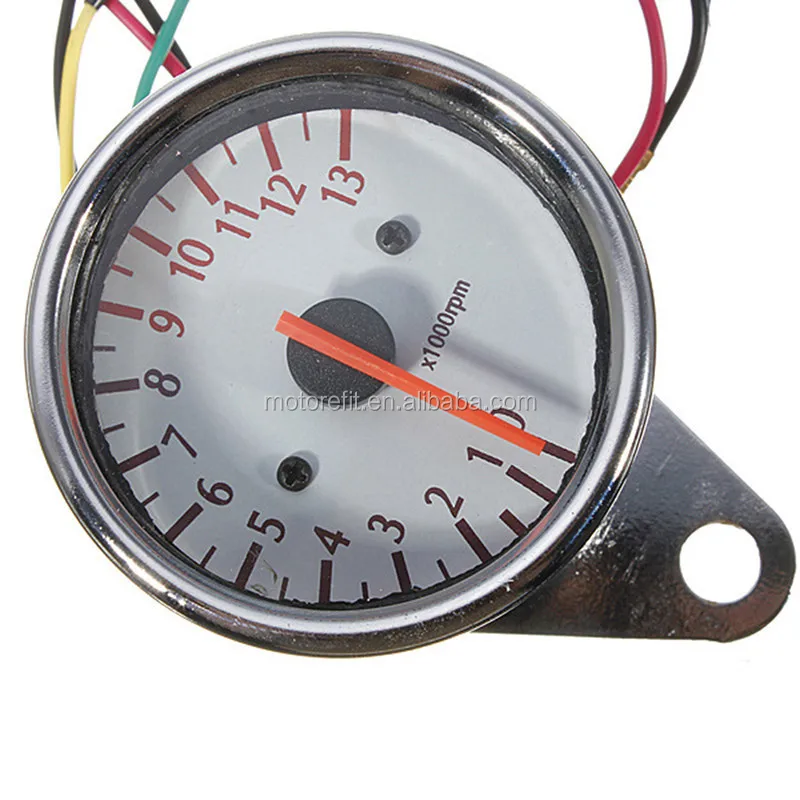 RTS 12V Motorcycle Tachometer with Backlight and Pointer Modification Speedometer Tacho Gauge in Motorbike Accessories