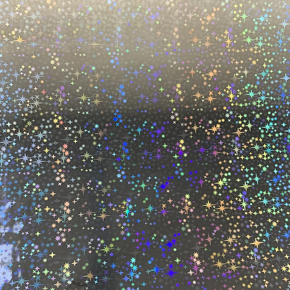 competitive price holographic transparent glitter stars flashing soft film