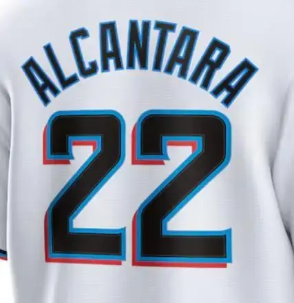 New Miami Baseball Jersey Embroidery Softball Wear 2 Jazz Chisholm Jr. 22 Sandy Alcantara Uniform