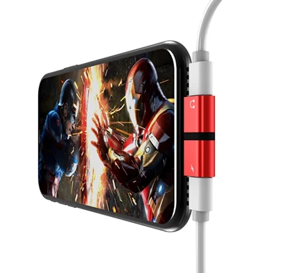 Hot sale Original  T shape splitter 2 in 1 3.5mm headphones aux adapter for iPhone support call and charging at the same time