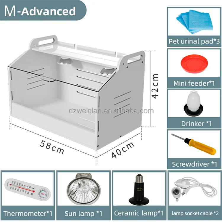 Chicken Incubator Brooder Medium Size Quail Bird Incubator Farm Crawl Pet Brooder