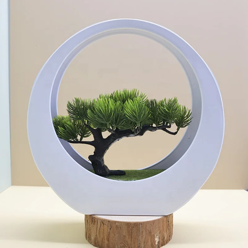 Cross-border high-end simulation green plant plastic flowerpot creative bonsai desktop ornaments simulation flowers