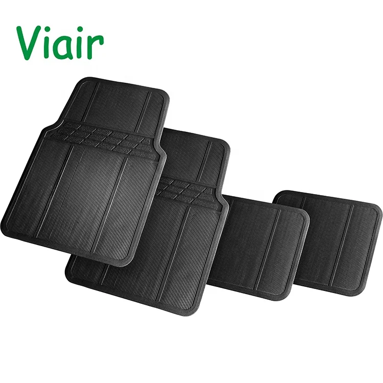 Black Rubber Car Mats All-Weather Protection Heavy Duty Durable Floor Mat for Cars