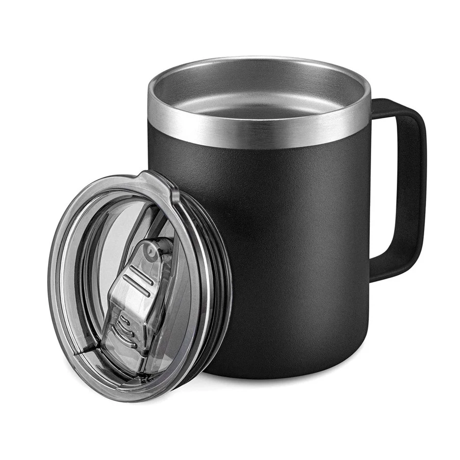 Factory Custom Logo Quality 14oz Coffee Drink Cup Stainless Steel Double WALL Vacuum Insulated Coffee Mug with Handle