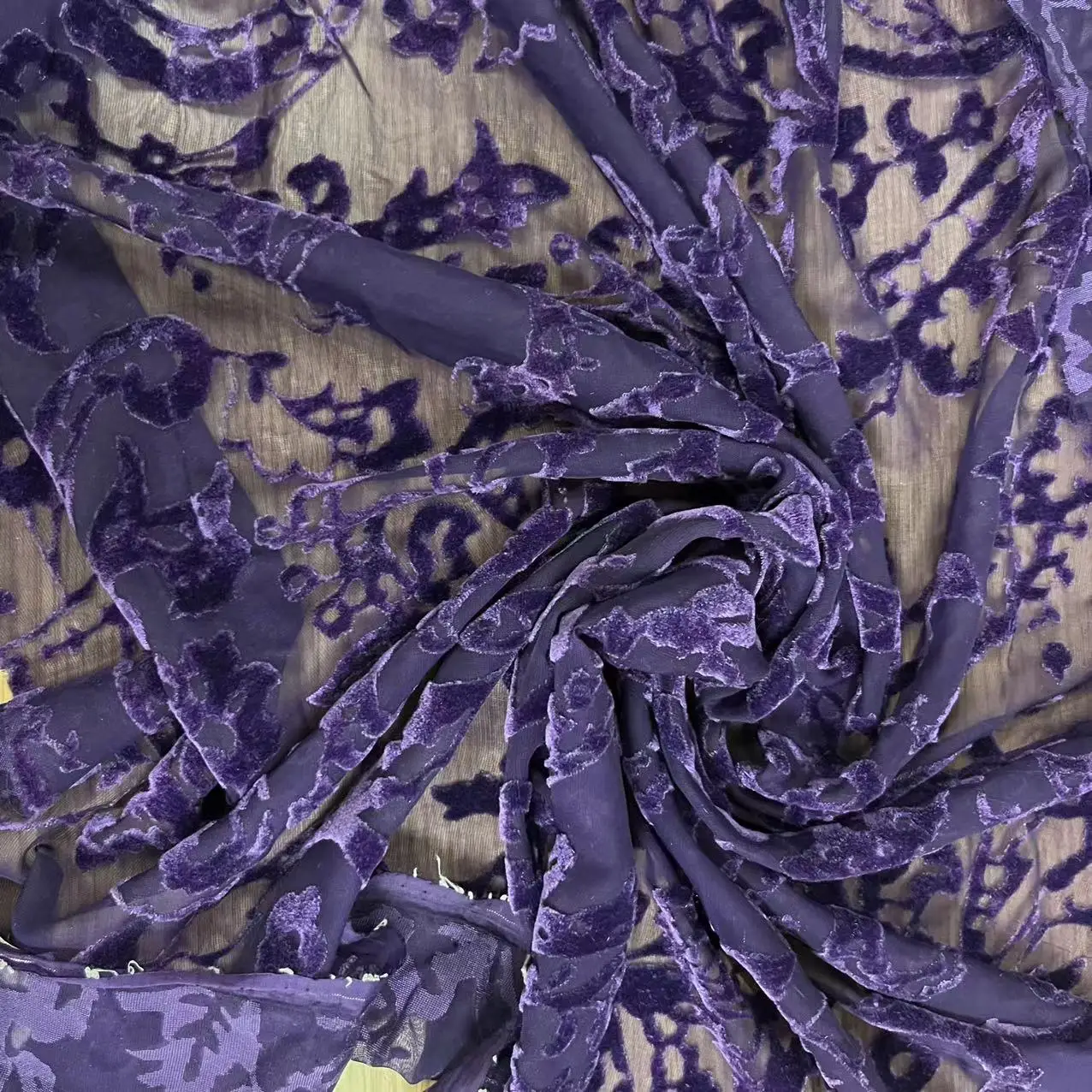 Nylon rayon Velvet Fabric silk like Velvet Rayon Wholesale  20%Nylon 80%rayon Velvet burn out For Scarf Fashion Clothing Fabric