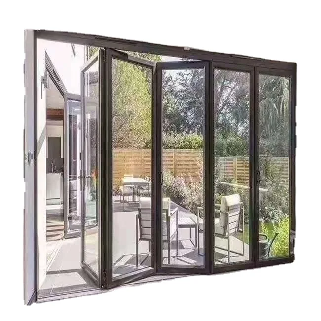 Tempered Glass Exterior Folding Sliding Door Front Price