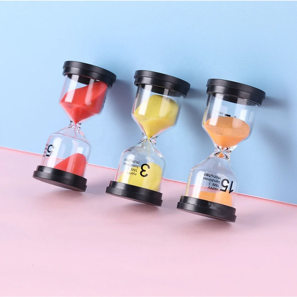 Wholesale 1/3/5/10/15/30/45/60 Minutes Glass Sand Timer Clock Small Hourglass Kids Toys Desktop Decoration