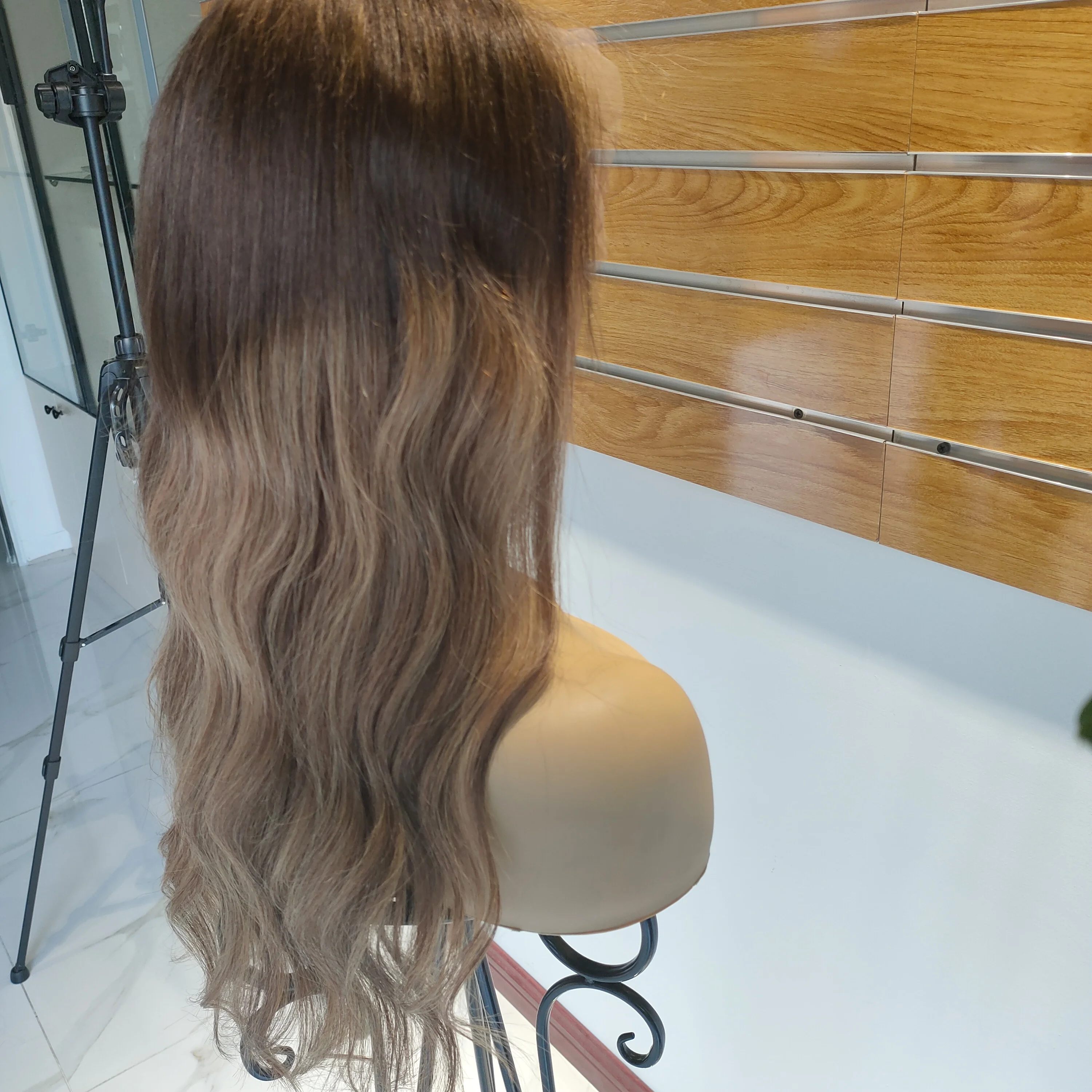 
Fast delivery light brown root ombre natural wave brazilian human hair lace frontal wig wholesale price 