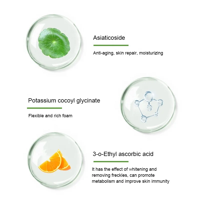 OEM Natural Organic Wash Foam Deeply Clean Facial Cleanser Brightening Face Skin Orange Smell For Women