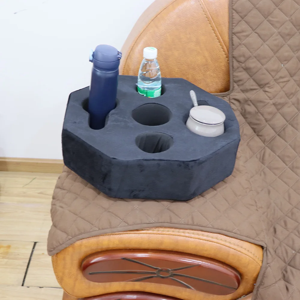 Sofa Buddy Hexagon Cup Cozy Pillow Convenient Couch Caddy Foam Filled Couch Coaster for Car and Beach Use