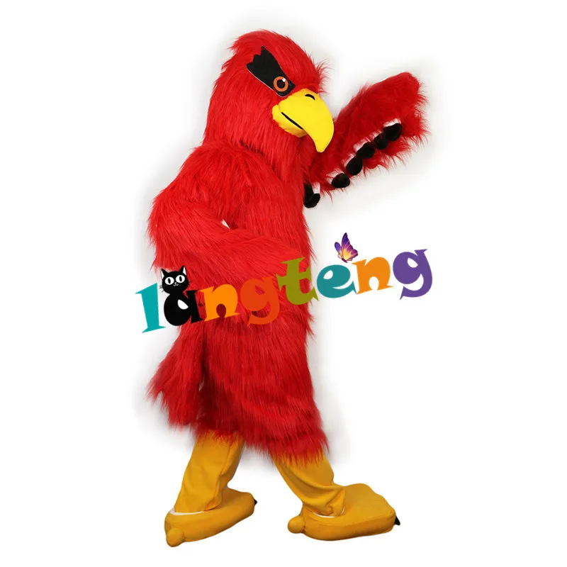790 Adult Cosplay Red longhair Fursuit Falcon Eagle Hawk Bird Mascot Costumes