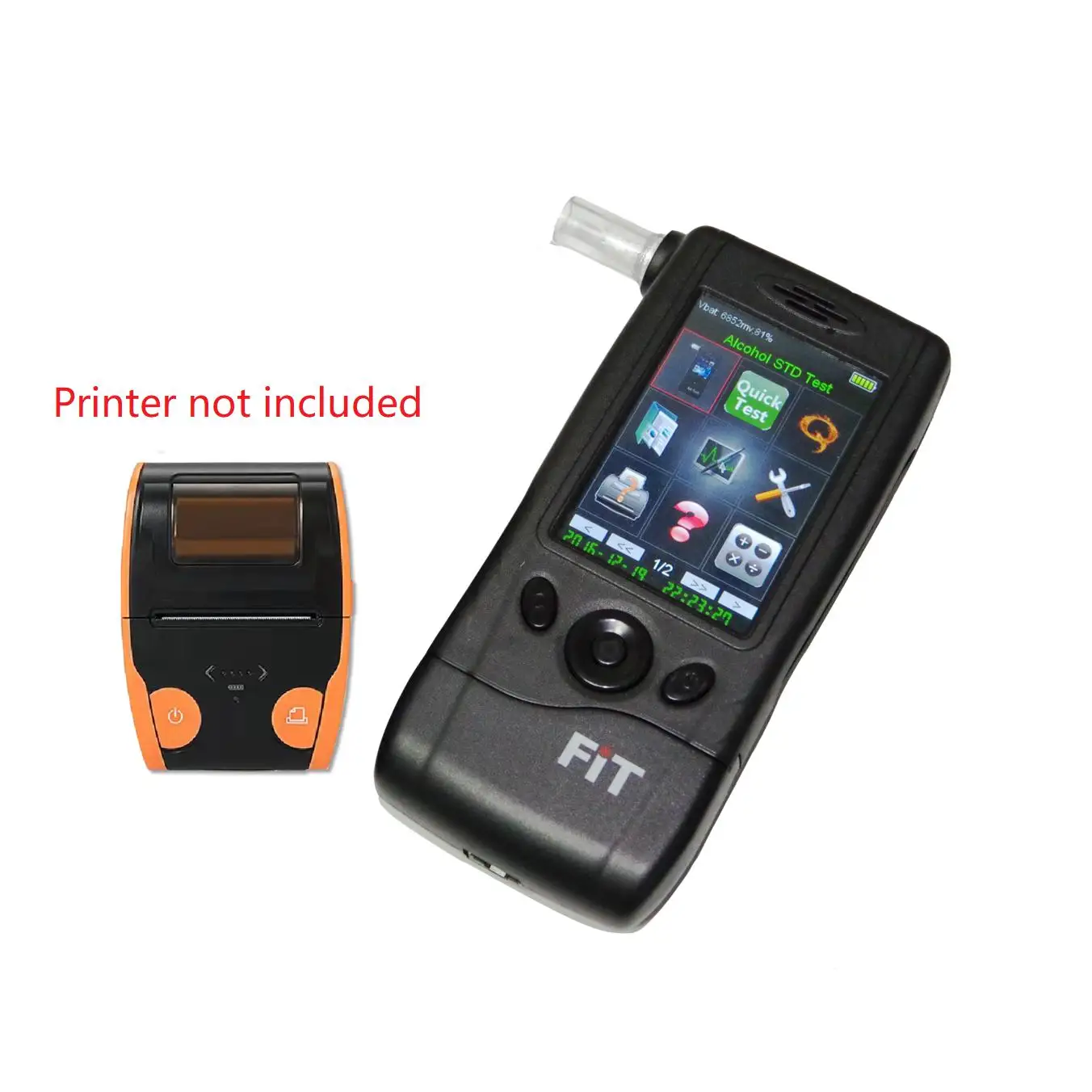 Professional  Fuel Cell Alcohol Tester FiT333-T Ips Capacitive Touch Panel Breathalyzer With BT Printer Option