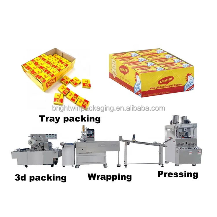 Brightwin Automatic bouillon cube wrapping machine stock cube machine automatic sugar cube press production machine