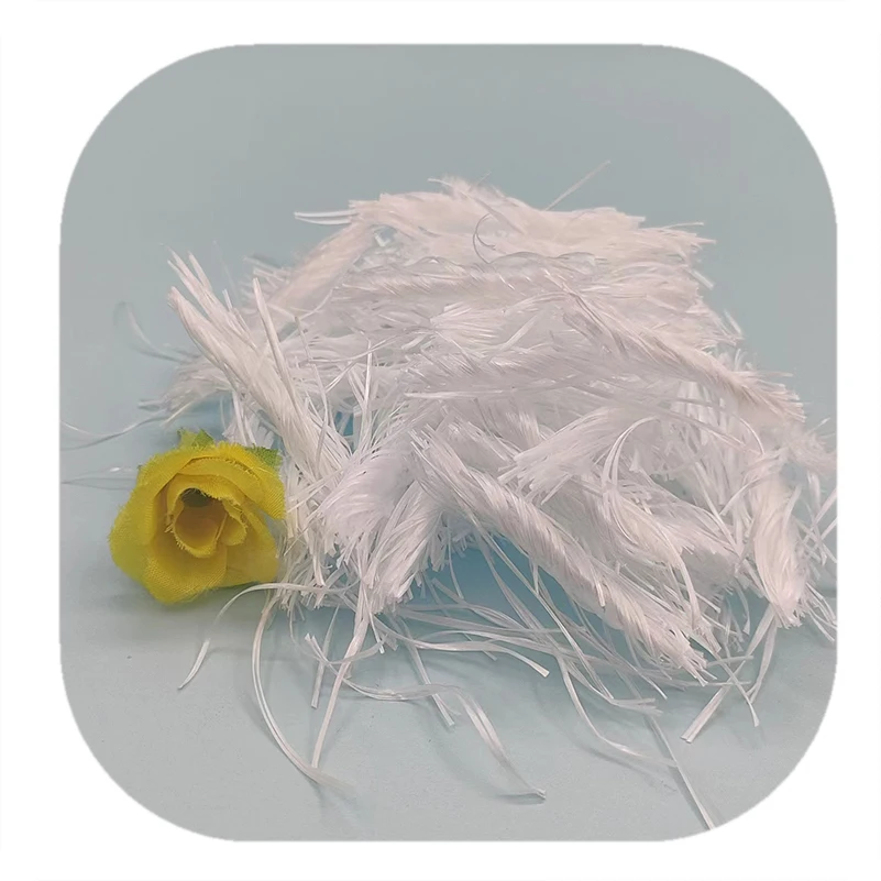 Wholesale 56MM white  pp fiber twisted polypropylene fiber for concrete