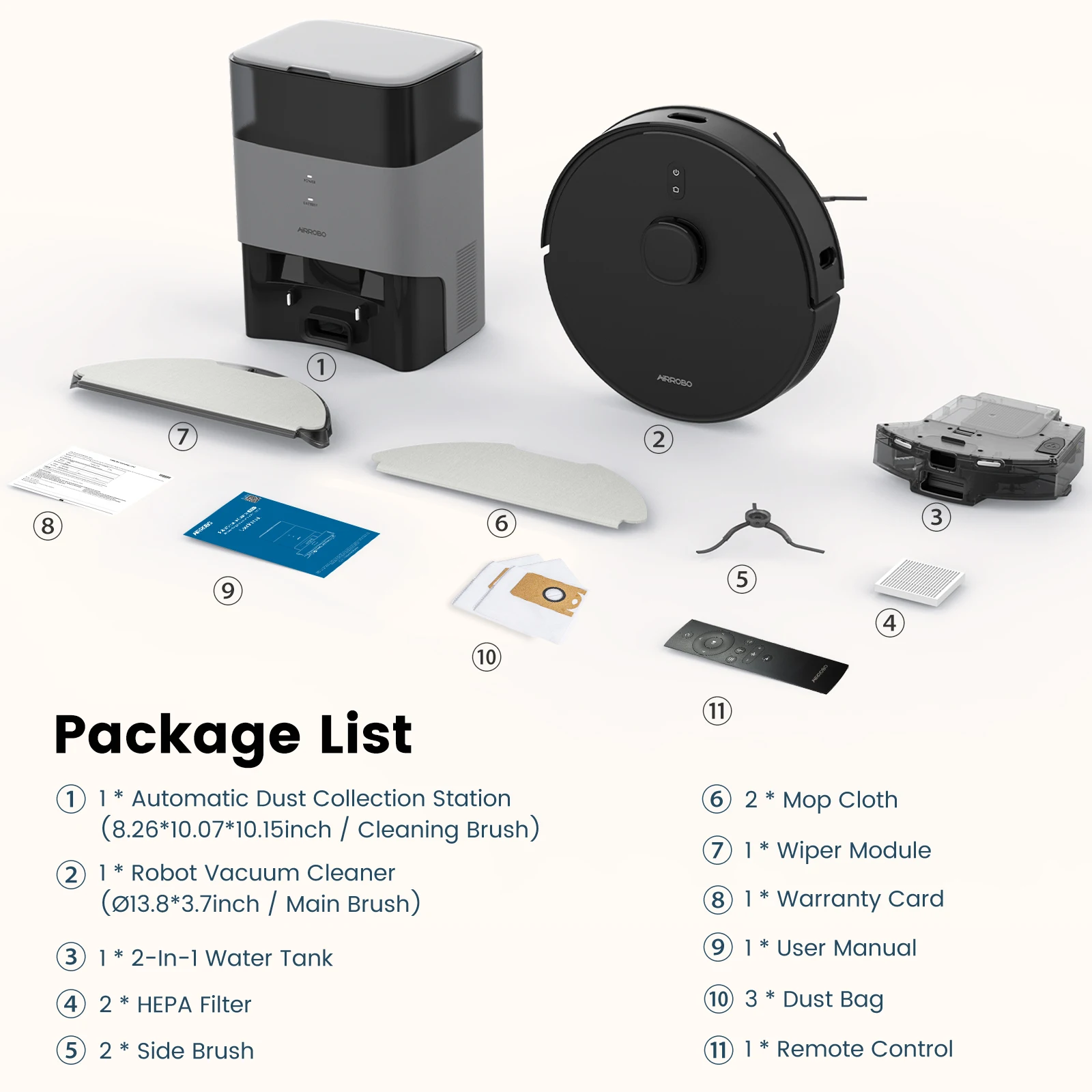 AIRROBO T20+ Robot Vacuum Cleaner Fast Shipping Self Emptying Auto Recharge Wet And Dry Vacuum Cleaner for Household Cleaning