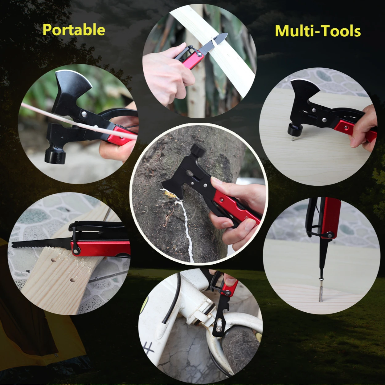  Compact all-in-one design foldable hatchet with multi tool functions Multi-function
