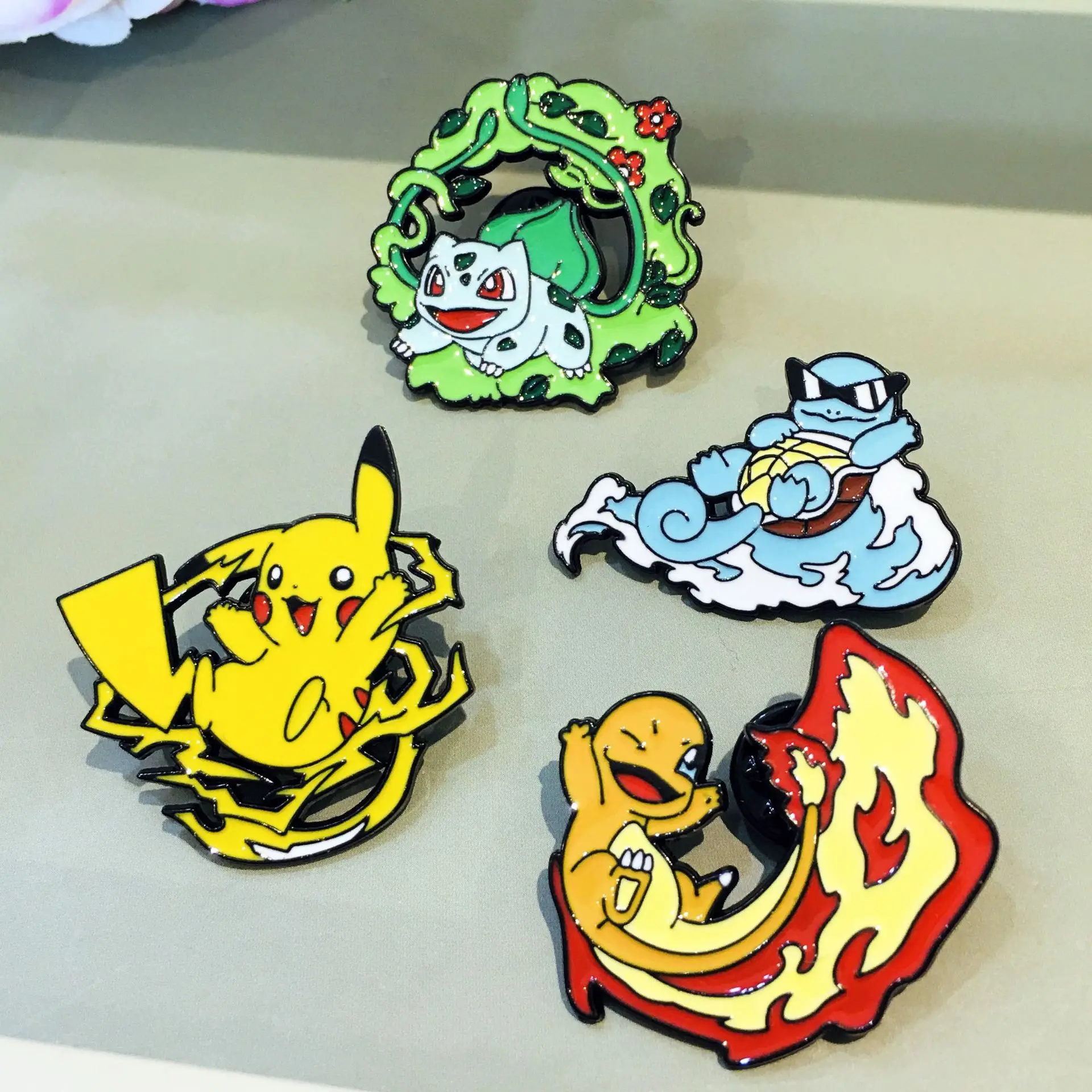 High Quality Manufacturer Custom Cute Anime Fire Breathing Dragon Design Metal Brooch Soft Enamel Pin