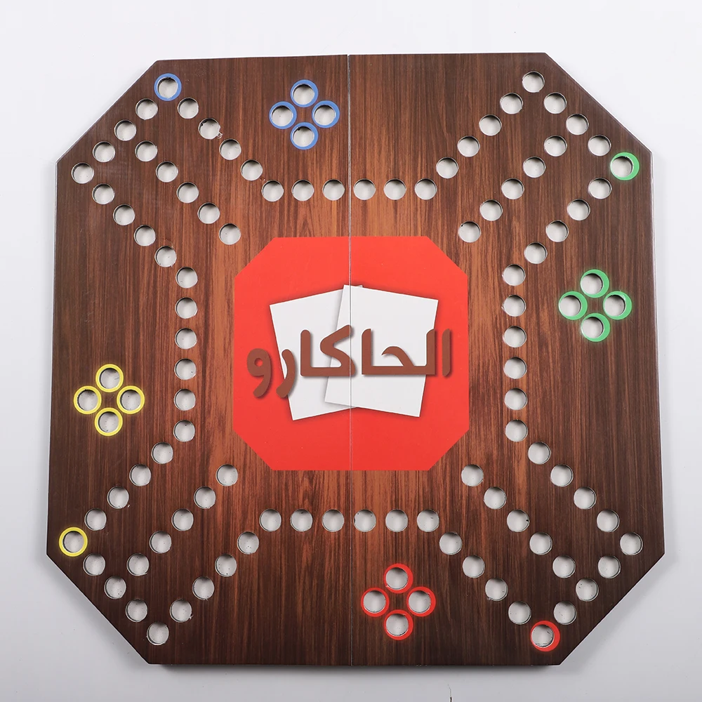 Interesting painted chessboard game, four person flying chess with four colored marbles for family and friends