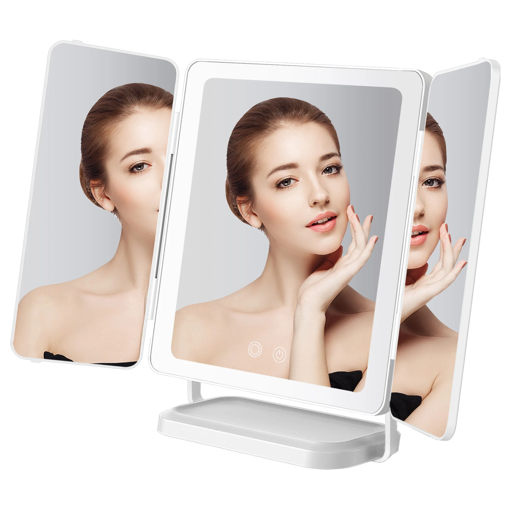 Adjustable Single-Sided Magnifying Vanity Mirror Customized Logo LED Lights adjustable Personalized Cosmetic Makeup Mirror